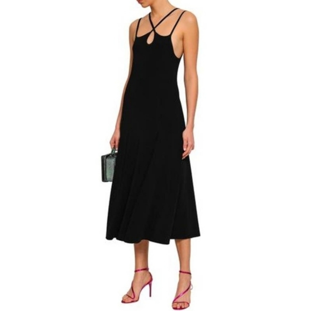Maje Ryan Strappy Midi Fit and Flare Dress
